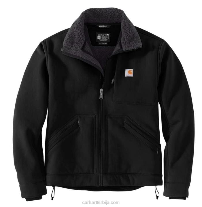 4042L26 Carhartt црн супер дук опуштена детроит јакна са шерпом мушкарци