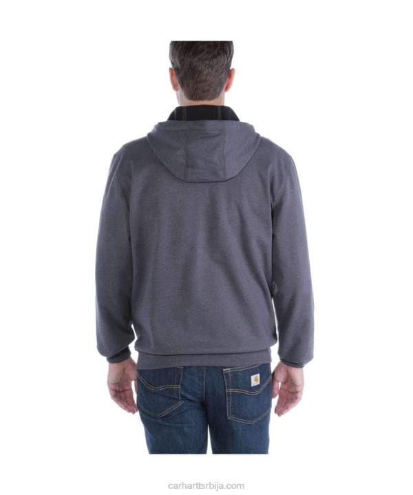 4042L27 Carhartt црн винд фигхтер опуштена дуксерица средње тежине са пуним патентним затварачем мушкарци