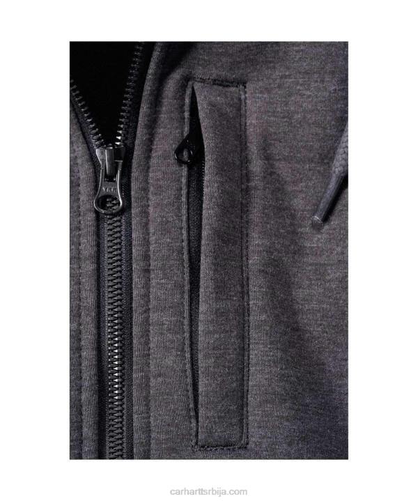 4042L27 Carhartt црн винд фигхтер опуштена дуксерица средње тежине са пуним патентним затварачем мушкарци