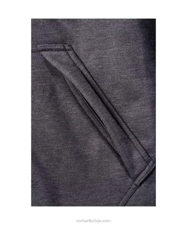 4042L27 Carhartt црн винд фигхтер опуштена дуксерица средње тежине са пуним патентним затварачем мушкарци