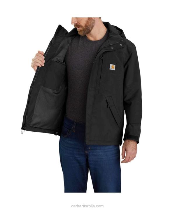 4042L29 Carhartt црн сторм дефенце лабав јакна тешке категорије мушкарци