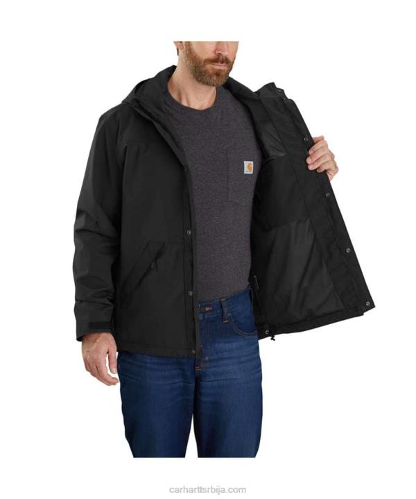 4042L29 Carhartt црн сторм дефенце лабав јакна тешке категорије мушкарци