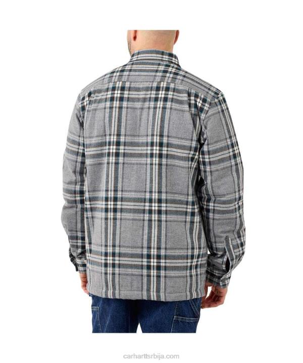 4042L31 Carhartt асфалт тешка фланелска кошуља са шерпом опуштеног кроја јац мушкарци