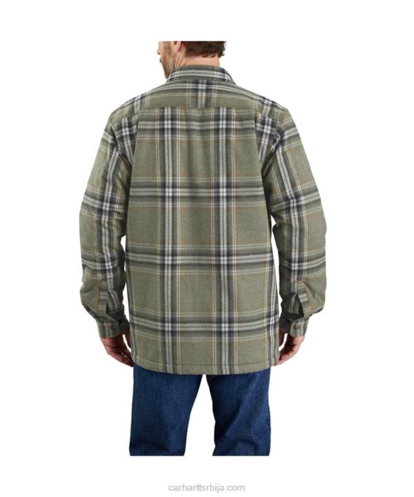 4042L31 Carhartt асфалт тешка фланелска кошуља са шерпом опуштеног кроја јац мушкарци