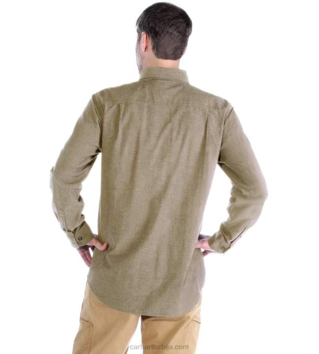 4042L111 Carhartt плави шамбре опуштена шамбре кошуља дугих рукава средње тежине мушкарци