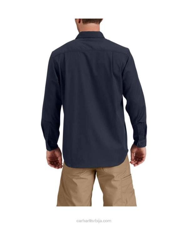 4042L114 Carhartt црн робусна професионална серија опуштеног кроја платнена радна кошуља дугих рукава мушкарци