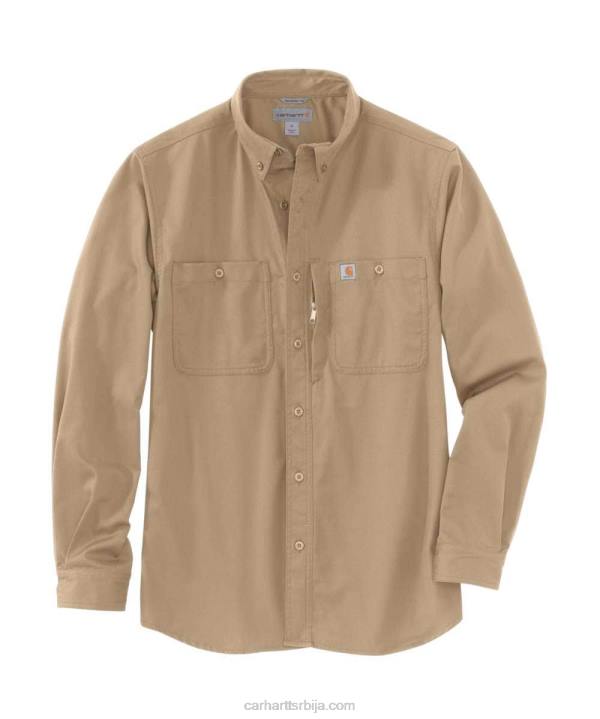 4042L114 Carhartt црн робусна професионална серија опуштеног кроја платнена радна кошуља дугих рукава мушкарци