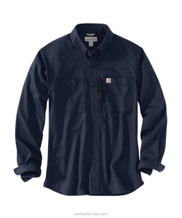 4042L114 Carhartt црн робусна професионална серија опуштеног кроја платнена радна кошуља дугих рукава мушкарци