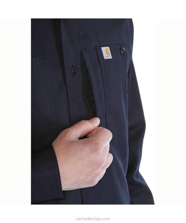 4042L114 Carhartt црн робусна професионална серија опуштеног кроја платнена радна кошуља дугих рукава мушкарци