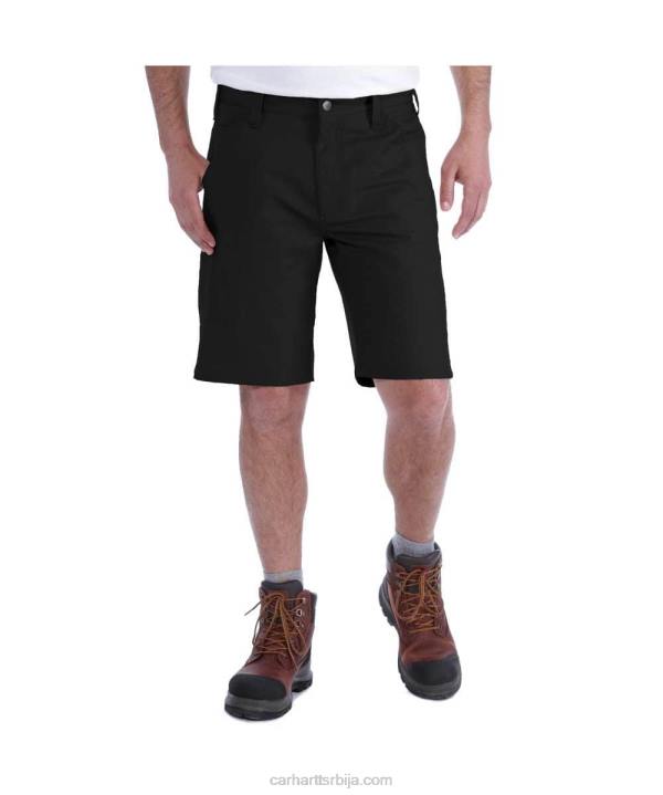4042L147 Carhartt црн робусна професионална серија робусна флекс опуштена платна рад кратка мушкарци