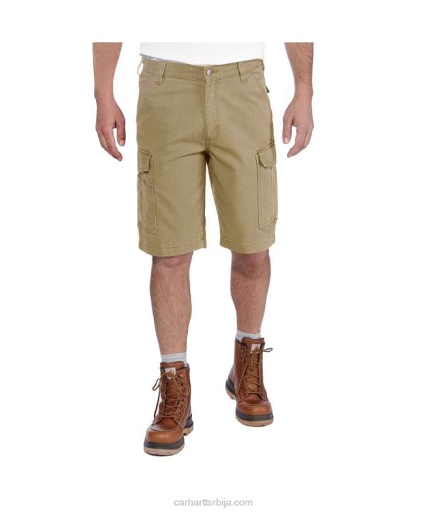 4042L149 Carhartt тамни каки храпав флекс опуштено пристајање платнени теретни рад кратки мушкарци