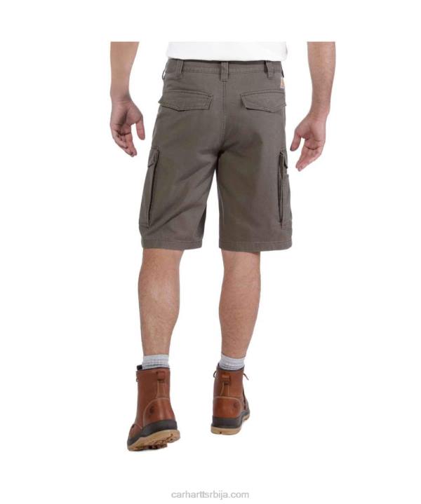 4042L149 Carhartt тамни каки храпав флекс опуштено пристајање платнени теретни рад кратки мушкарци