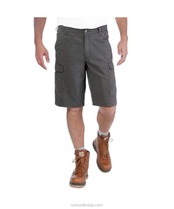 4042L149 Carhartt тамни каки храпав флекс опуштено пристајање платнени теретни рад кратки мушкарци