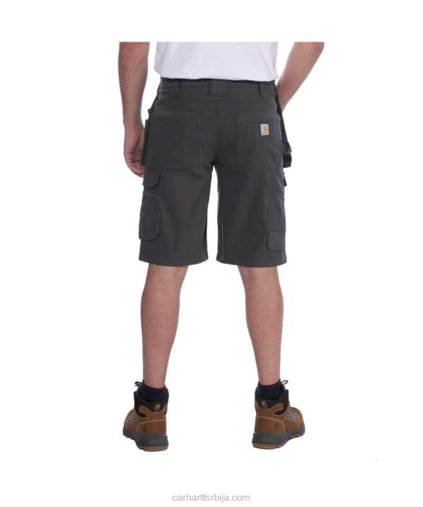 4042L151 Carhartt црн храпав флекс опуштено пристајање рипстоп царго мулти пкт ворк схорт мушкарци