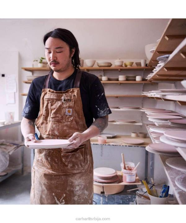 4042L12 Carhartt црн чврста пачја кецеља мушкарци