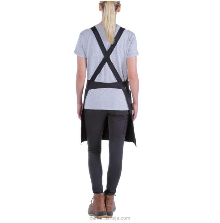 4042L12 Carhartt црн чврста пачја кецеља мушкарци