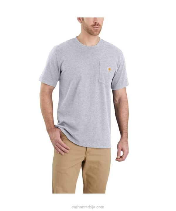 4042L116 Carhartt алпски плави вријесак тешка мајица кратких рукава к87 опуштеног кроја мушкарци