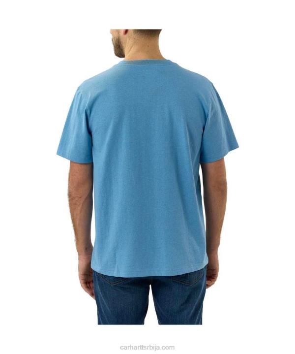 4042L116 Carhartt алпски плави вријесак тешка мајица кратких рукава к87 опуштеног кроја мушкарци
