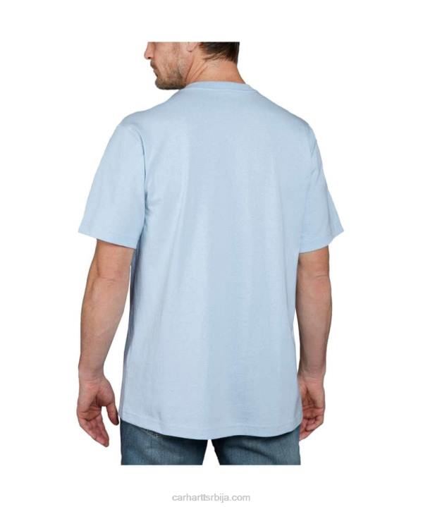 4042L116 Carhartt алпски плави вријесак тешка мајица кратких рукава к87 опуштеног кроја мушкарци