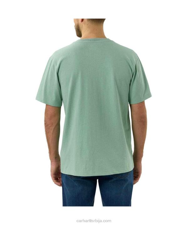 4042L116 Carhartt алпски плави вријесак тешка мајица кратких рукава к87 опуштеног кроја мушкарци