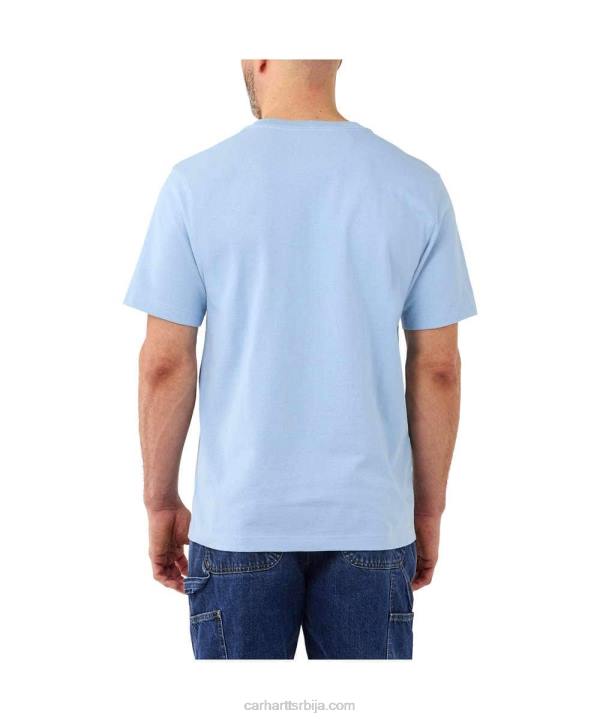 4042L116 Carhartt алпски плави вријесак тешка мајица кратких рукава к87 опуштеног кроја мушкарци