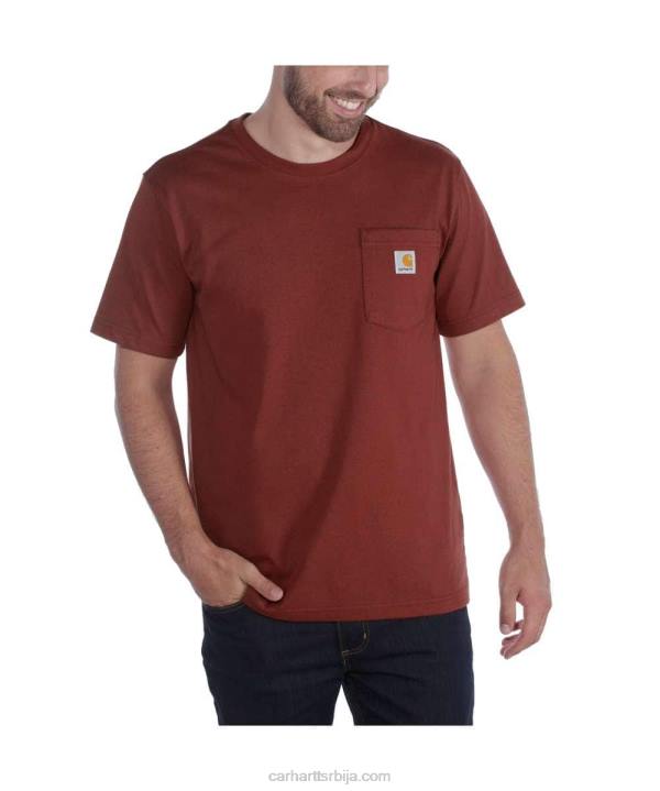 4042L116 Carhartt алпски плави вријесак тешка мајица кратких рукава к87 опуштеног кроја мушкарци