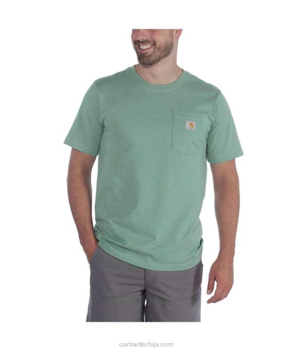 4042L116 Carhartt алпски плави вријесак тешка мајица кратких рукава к87 опуштеног кроја мушкарци