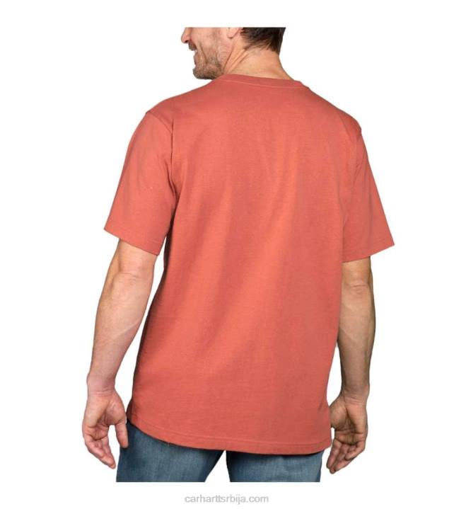 4042L121 Carhartt морнарица Тешка мајица кратких рукава са логотипом опуштеног кроја мушкарци