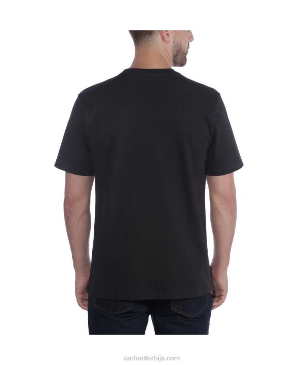 4042L124 Carhartt црн опуштена тешка мајица кратких рукава мушкарци