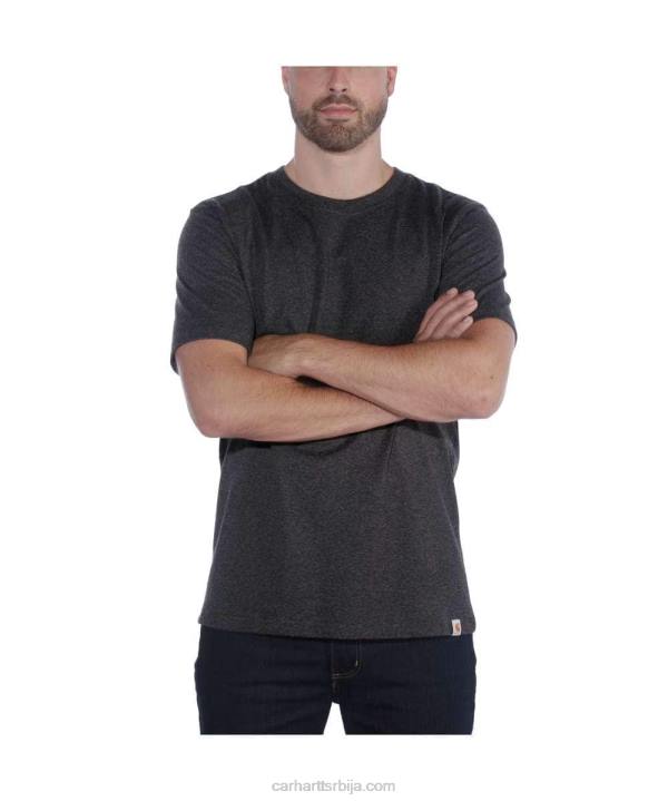 4042L124 Carhartt црн опуштена тешка мајица кратких рукава мушкарци