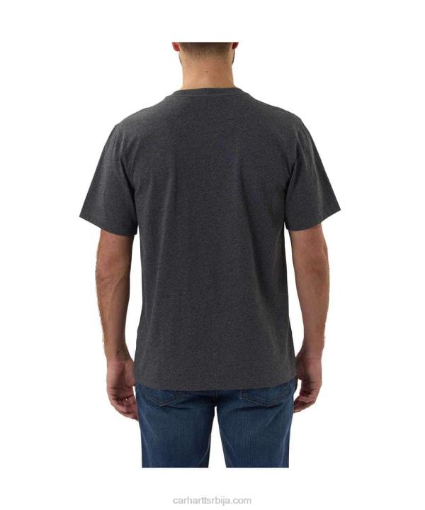 4042L127 Carhartt алпски плави вријесак Тешка мајица кратких рукава са логотипом опуштеног кроја мушкарци
