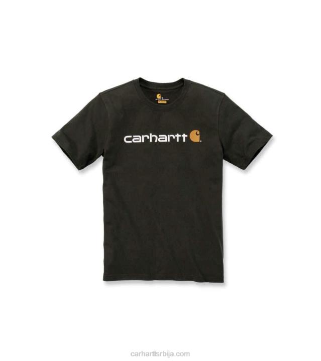 4042L127 Carhartt алпски плави вријесак Тешка мајица кратких рукава са логотипом опуштеног кроја мушкарци
