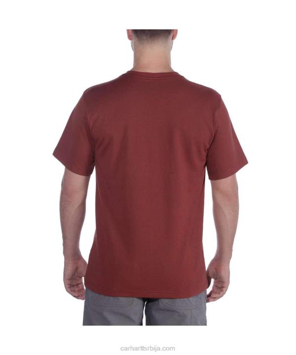 4042L127 Carhartt алпски плави вријесак Тешка мајица кратких рукава са логотипом опуштеног кроја мушкарци