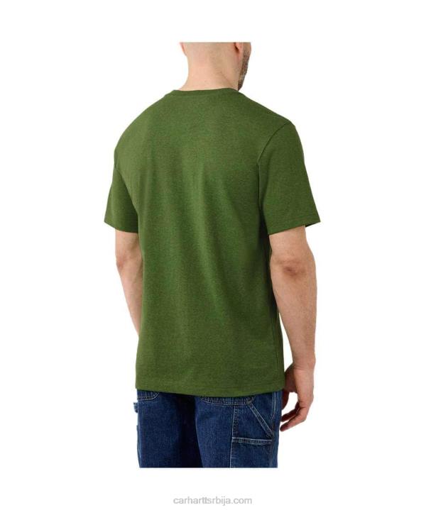 4042L127 Carhartt алпски плави вријесак Тешка мајица кратких рукава са логотипом опуштеног кроја мушкарци