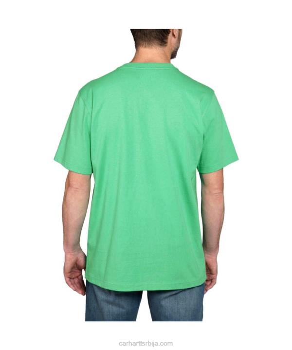 4042L127 Carhartt алпски плави вријесак Тешка мајица кратких рукава са логотипом опуштеног кроја мушкарци