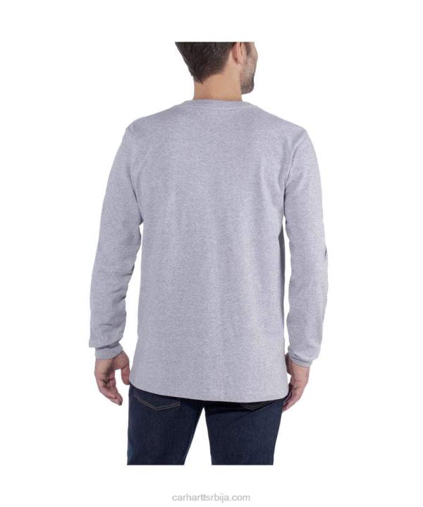 4042L128 Carhartt црн опуштена тешка мајица дугих рукава са графичким логотипом мушкарци