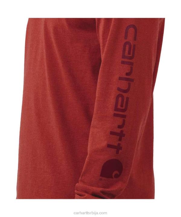 4042L130 Carhartt црн опуштена тешка мајица дугих рукава са логотипом и графичким рукавима мушкарци