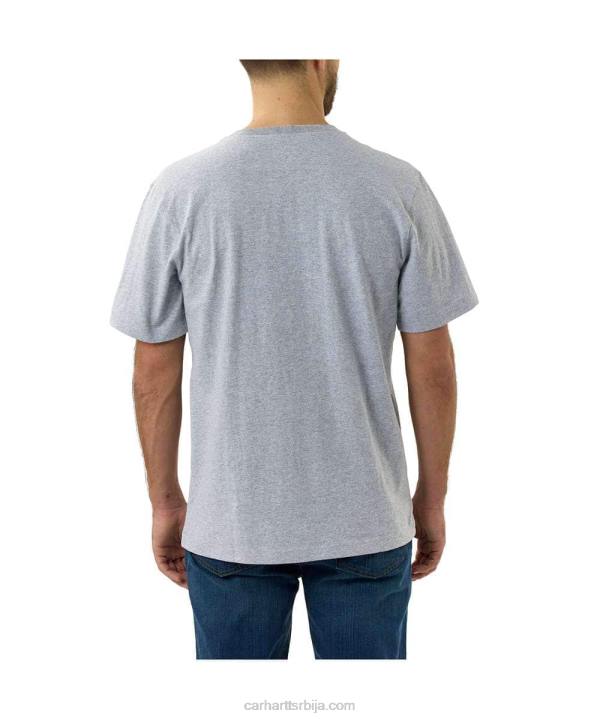 4042L135 Carhartt вријесак сиви тешка мајица кратких рукава с кратким рукавима опуштеног кроја са графичким дизајном мушкарци