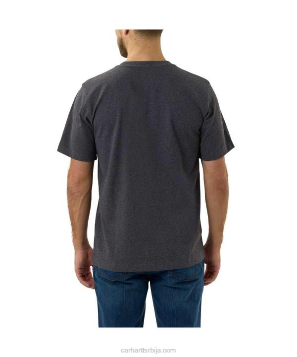 4042L138 Carhartt угљенични вријесак тешка мајица кратких рукава са графиком опуштеног кроја мушкарци