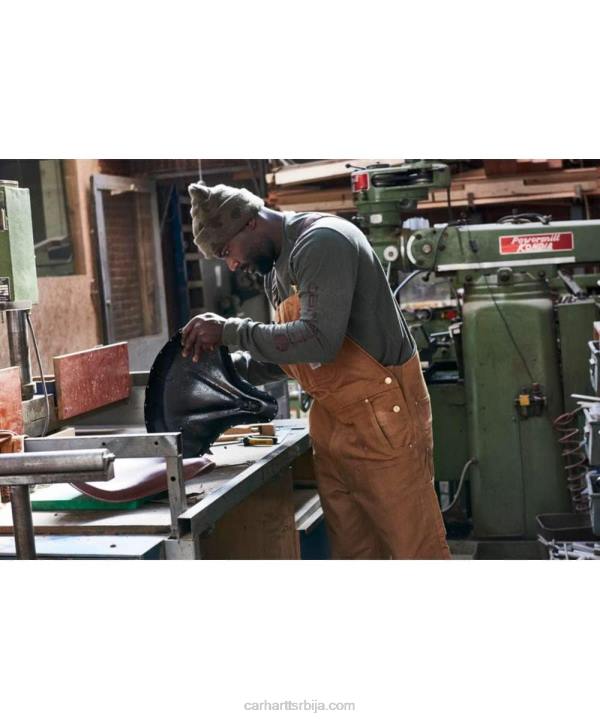4042L74 Carhartt црн опуштени комбинезон за патке мушкарци