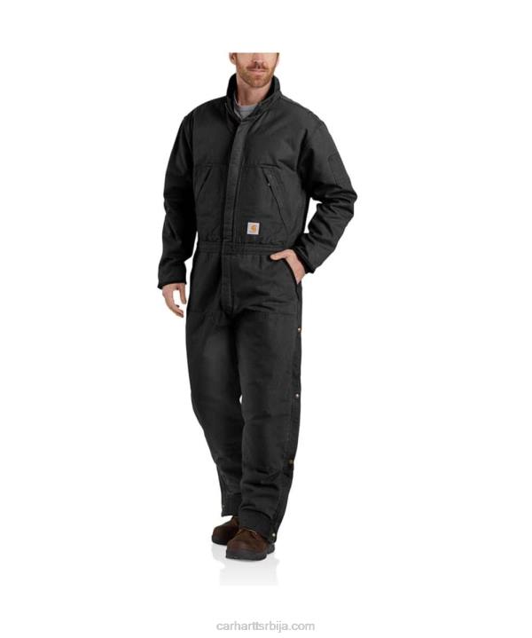 4042L76 Carhartt црн лабав комбинезон са изолацијом од испране патке мушкарци