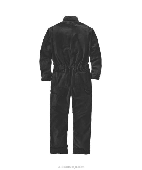 4042L76 Carhartt црн лабав комбинезон са изолацијом од испране патке мушкарци