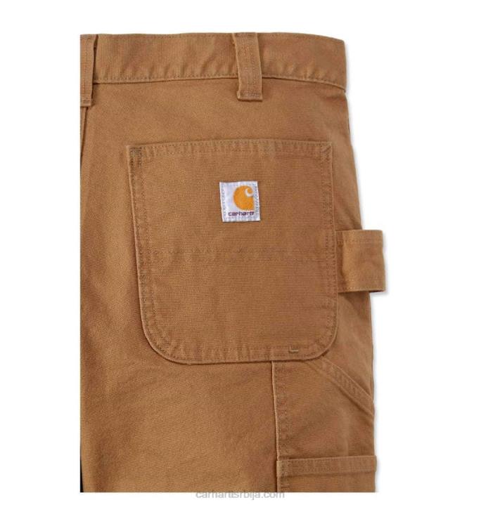 4042L52 Carhartt црн робусне флексибилне радне панталоне равног кроја са дуплим предњим делом мушкарци
