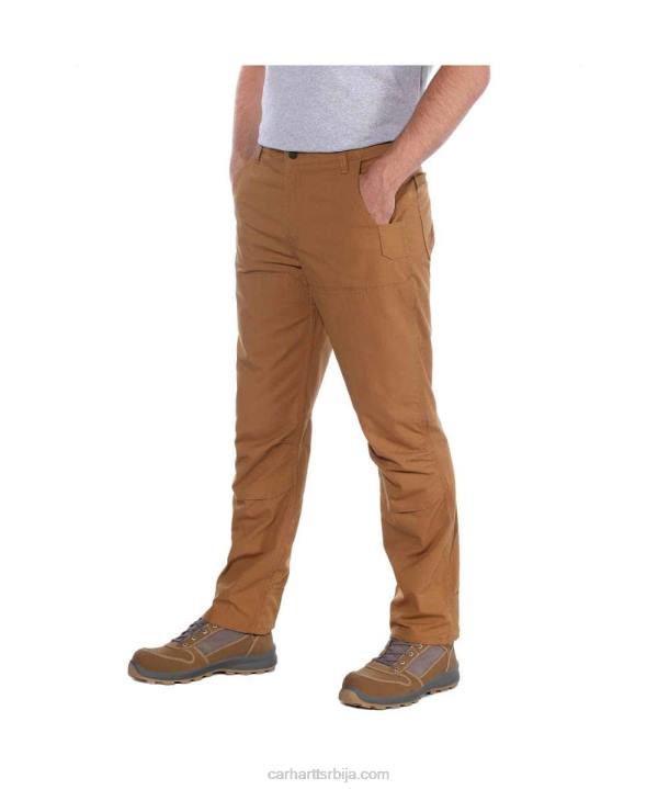 4042L57 Carhartt црн челичне робусне флекс опуштене радне панталоне са дуплим предњим делом мушкарци