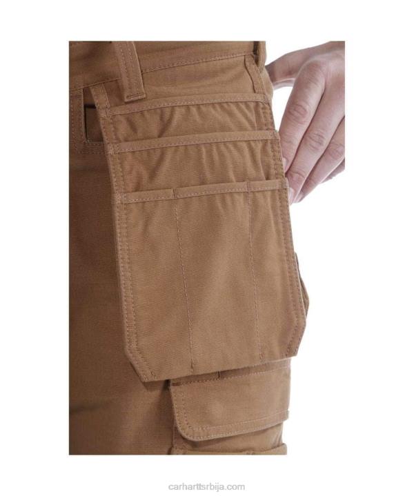 4042L62 Carhartt црн челичне робусне флек радне панталоне са двоструким предњим деловима са више џепова мушкарци