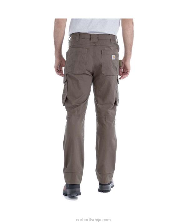 4042L64 Carhartt црн челичне робусне флекс опуштене радне панталоне са дуплим предњим делом мушкарци