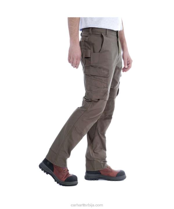 4042L64 Carhartt црн челичне робусне флекс опуштене радне панталоне са дуплим предњим делом мушкарци