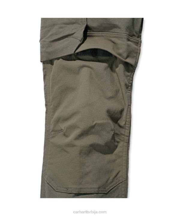 4042L64 Carhartt црн челичне робусне флекс опуштене радне панталоне са дуплим предњим делом мушкарци