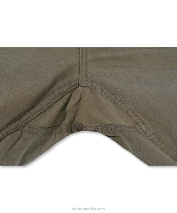 4042L64 Carhartt црн челичне робусне флекс опуштене радне панталоне са дуплим предњим делом мушкарци