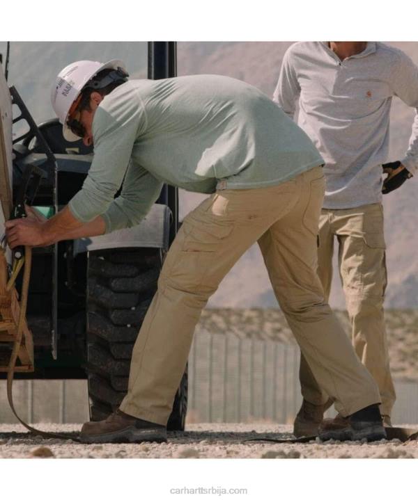 4042L66 Carhartt тамни каки сила опуштеног кроја рипстоп карго радне панталоне мушкарци